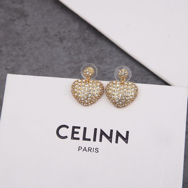 celi / saijia new love micro inlaid with diamond french fashion sweet temperament 925 silver needle earrings, Golden
celi / saijia new love micro inlaid with diamond french fashion sweet temperament 925 silver needle earrings, Golden