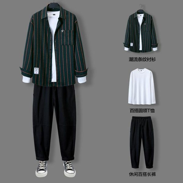 men's tracksuits boutique and autumn period the han edition 20 men casual shirt young handsome long sleeve match three-piece suit, Gray
men's tracksuits boutique and autumn period the han edition 20 men casual shirt young handsome long sleeve match three-piece suit, Gray
