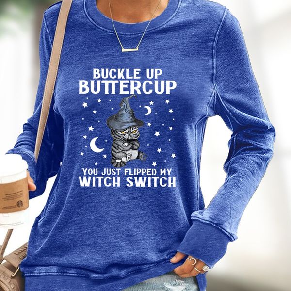 autumn 2021 halloween themed cat print casual loose sweater, Black
autumn 2021 halloween themed cat print casual loose sweater, Black