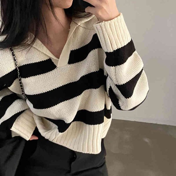 women's sweaters colorfaith women autumn winter knitted vintage pullovers korean style striped fashionable short sw18348 e0r8, White;black
women's sweaters colorfaith women autumn winter knitted vintage pullovers korean style striped fashionable short sw18348 e0r8, White;black