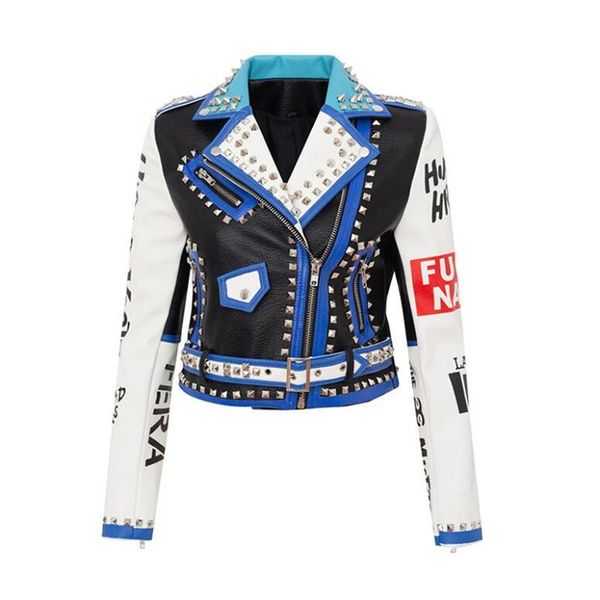 women's leather & faux 2021 brand jacket women graffiti print biker jackets coats punk rock streetwear rivet ladies pu coat plus size, Black
women's leather & faux 2021 brand jacket women graffiti print biker jackets coats punk rock streetwear rivet ladies pu coat plus size, Black