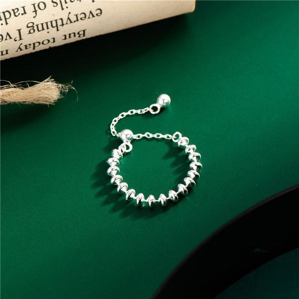 cluster rings 925 sterling silver sparkling bead adjustable ring elegant simple korean style jewelry slim women girls gift, Golden;silver
cluster rings 925 sterling silver sparkling bead adjustable ring elegant simple korean style jewelry slim women girls gift, Golden;silver