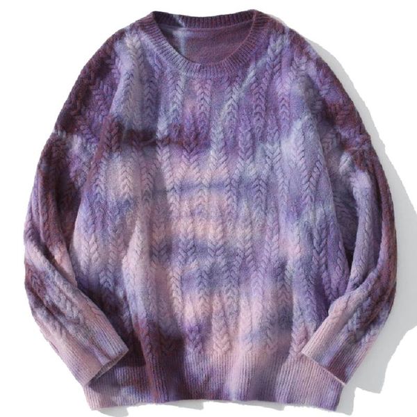 men's sweaters mens loose gradient sweater couple vintage harajuku tie dye knitted autumn cotton oversize pullover fashion streetwear, White;black
men's sweaters mens loose gradient sweater couple vintage harajuku tie dye knitted autumn cotton oversize pullover fashion streetwear, White;black