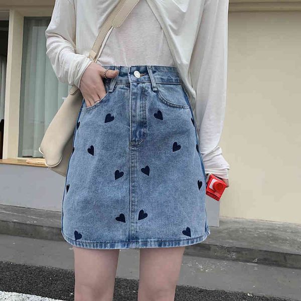 skirts fashion sweet denim embroidery hearts plus size loose all match brief stylish women office lady skirts, Black
skirts fashion sweet denim embroidery hearts plus size loose all match brief stylish women office lady skirts, Black
