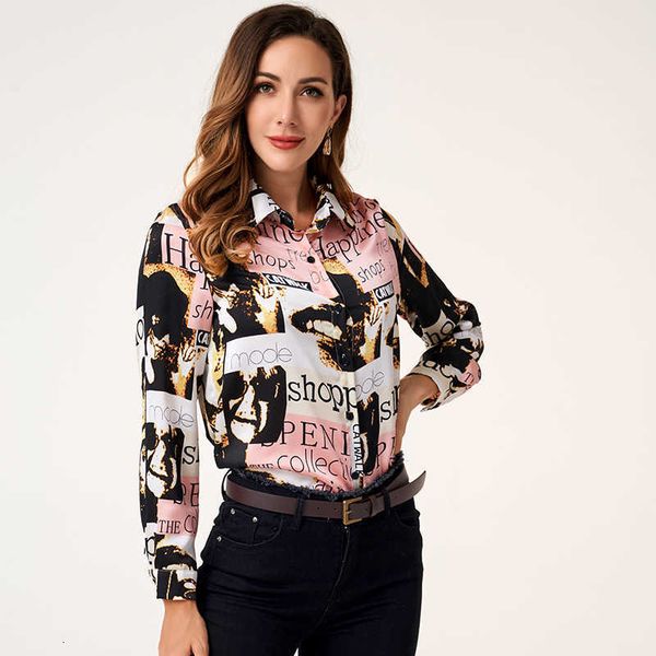 women's blouses & shirts summer fashion spaper printing lapel sweet trend ins long-sleeved shirt 8t0g, White
women's blouses & shirts summer fashion spaper printing lapel sweet trend ins long-sleeved shirt 8t0g, White