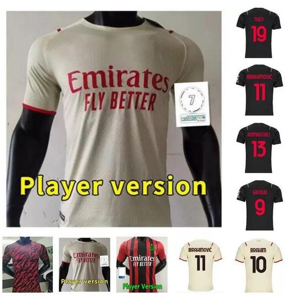 21 22 player version ibrahimovic soccer jerseys 2021 2022 tonali mandzukic kessie calhanoglu bennacer theo rebic maillot football shirts kit, Black;yellow
21 22 player version ibrahimovic soccer jerseys 2021 2022 tonali mandzukic kessie calhanoglu bennacer theo rebic maillot football shirts kit, Black;yellow