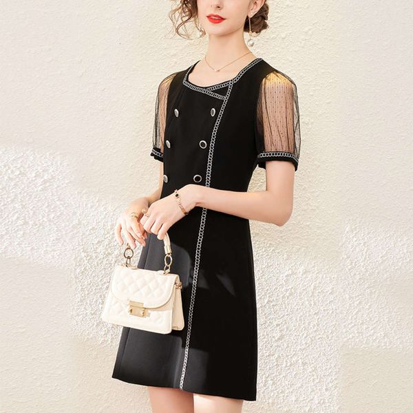 dress dresssummer women's temperament commuting round neck stitching mesh sleeve ribbon slim small black skirt, Black;gray
dress dresssummer women's temperament commuting round neck stitching mesh sleeve ribbon slim small black skirt, Black;gray