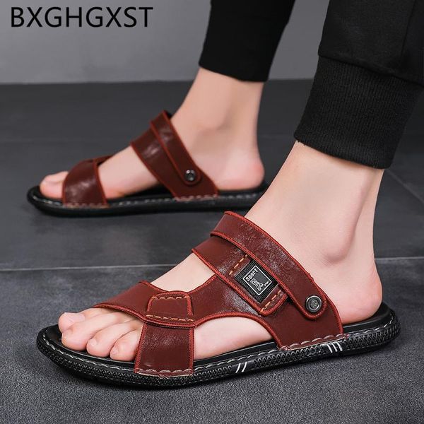 slippers fashion men leather beach casual shoes slides sandals brand summer designer zapatos, Black
slippers fashion men leather beach casual shoes slides sandals brand summer designer zapatos, Black