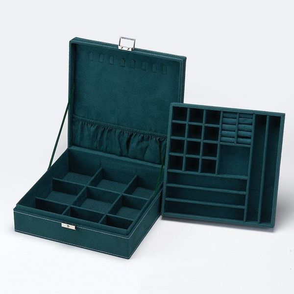 2021 retro multi-layer dark green velvet jewelry box fashion gift jewelry casket classical design, Black;white
2021 retro multi-layer dark green velvet jewelry box fashion gift jewelry casket classical design, Black;white