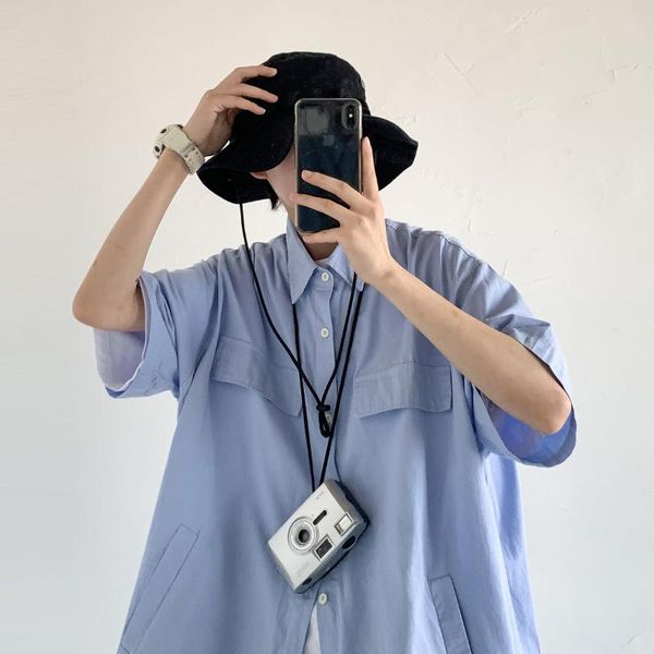 men's casual shirts 2021 summer fashion trend short sleeve cargo simple camisa masculina streetwear clothes solid color -2xl, White;black
men's casual shirts 2021 summer fashion trend short sleeve cargo simple camisa masculina streetwear clothes solid color -2xl, White;black