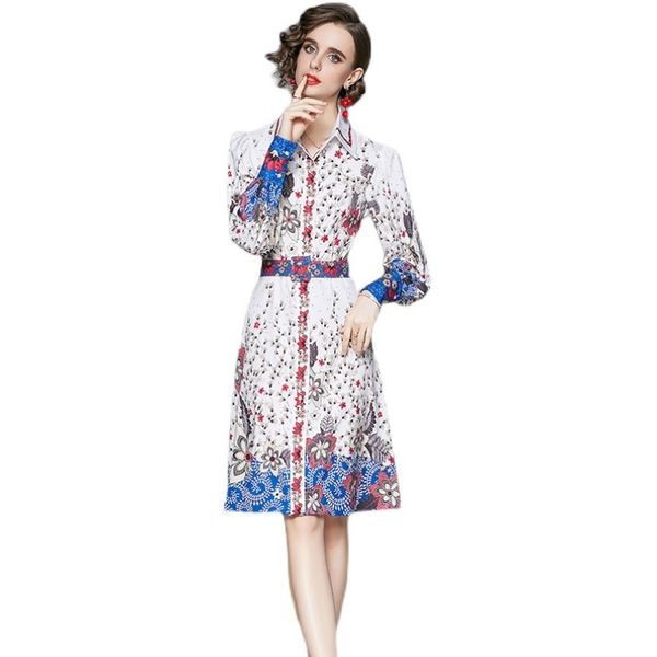 designer spring women elegant white shirt dress long sleeve office party robe female vintage printed dresses vestidos 210525, Black;gray
designer spring women elegant white shirt dress long sleeve office party robe female vintage printed dresses vestidos 210525, Black;gray