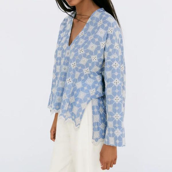 women's blouses & shirts jastie embroidered blouse v-neck long sleeve autumn women shirt chic asymmetric hem boho beach casual blusa 20, White
women's blouses & shirts jastie embroidered blouse v-neck long sleeve autumn women shirt chic asymmetric hem boho beach casual blusa 20, White