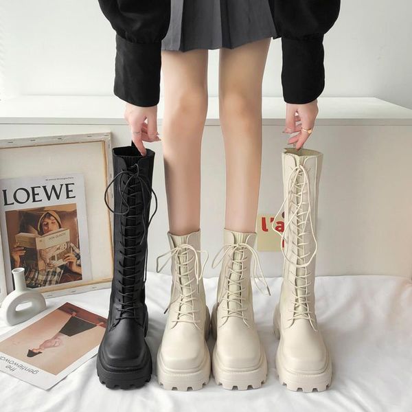 autumn platform boots women knee high leather fashion lace-up long non-slip black sock shoes woman 2021
autumn platform boots women knee high leather fashion lace-up long non-slip black sock shoes woman 2021