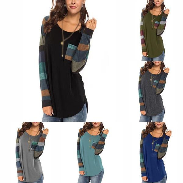 women's t-shirt autumn female round neck basic long sleeve tunic sweatshirt casual loose striped stitching tees fashion tshirt, White
women's t-shirt autumn female round neck basic long sleeve tunic sweatshirt casual loose striped stitching tees fashion tshirt, White