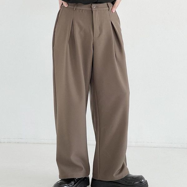 men's pants 2021 loose straight trousers men korean style simple solid button fashion casual wide-leg, Black
men's pants 2021 loose straight trousers men korean style simple solid button fashion casual wide-leg, Black