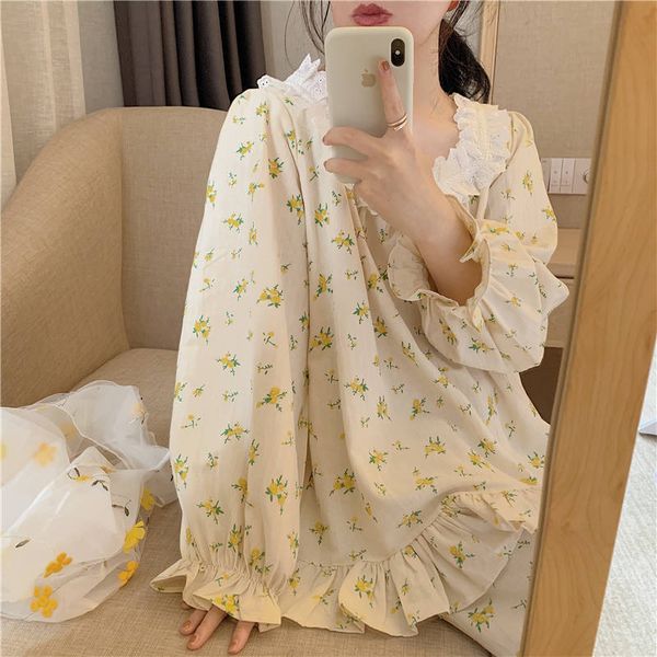 sleepwear cute korean version autumn minimalist soft floral cotton pajamas women long sleeve lapel lovely home wear set, Black;red
sleepwear cute korean version autumn minimalist soft floral cotton pajamas women long sleeve lapel lovely home wear set, Black;red