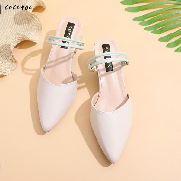 summer sandals female pointed thick heels wear high white professional work shoes dual-purpose slippers, Black
summer sandals female pointed thick heels wear high white professional work shoes dual-purpose slippers, Black