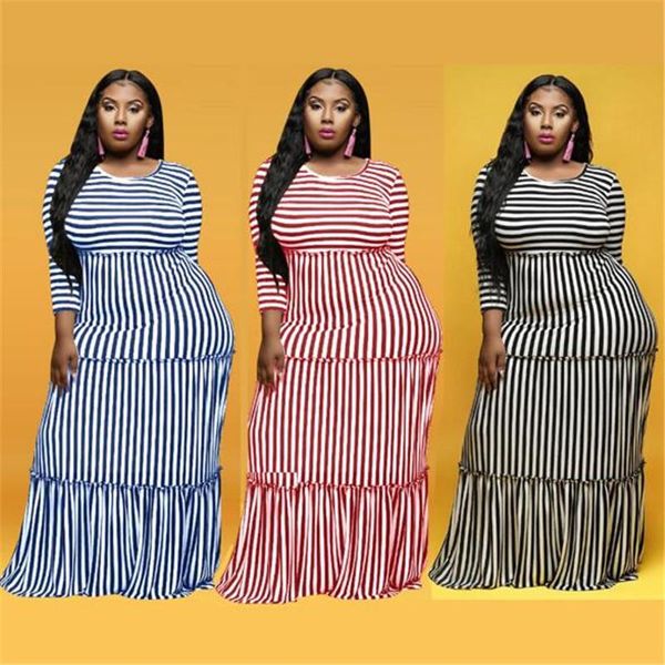 women striped dress autumn spring long maxi dresses o neck high waist loose oversized home party casual elegant vestidos, Black;gray
women striped dress autumn spring long maxi dresses o neck high waist loose oversized home party casual elegant vestidos, Black;gray