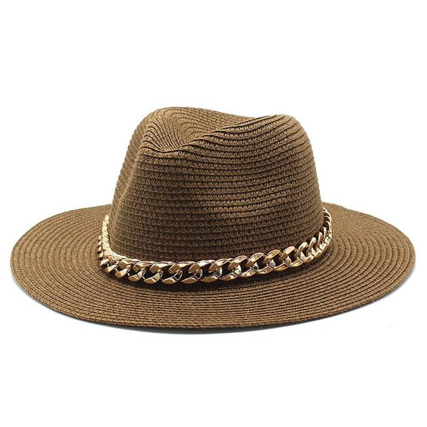 wide brim hats mens women chain straw jazz caps panama casual classic band belt outdoor beach summer sun hat, Blue;gray
wide brim hats mens women chain straw jazz caps panama casual classic band belt outdoor beach summer sun hat, Blue;gray