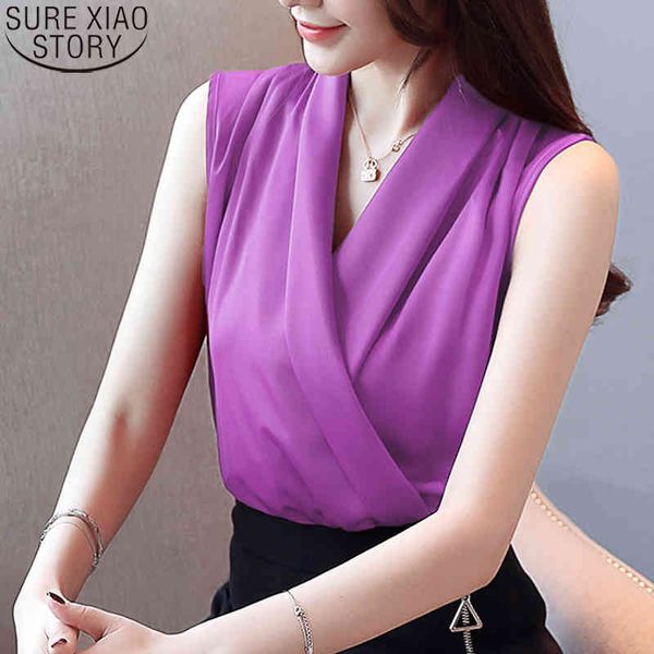 sleeveless chiffon women blouses summer temperament solid loose v-neck ol silk fashion female blouse 9629 210417, White
sleeveless chiffon women blouses summer temperament solid loose v-neck ol silk fashion female blouse 9629 210417, White