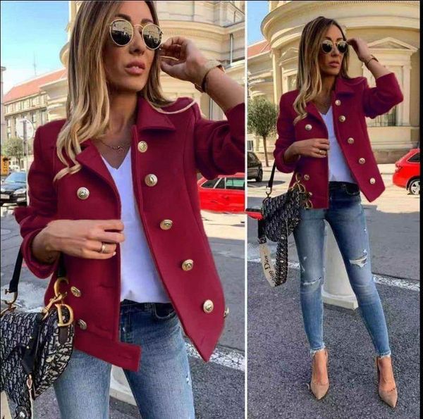 women's jackets woolen coat, suit collar double breasted autumn and winter, Black;brown
women's jackets woolen coat, suit collar double breasted autumn and winter, Black;brown