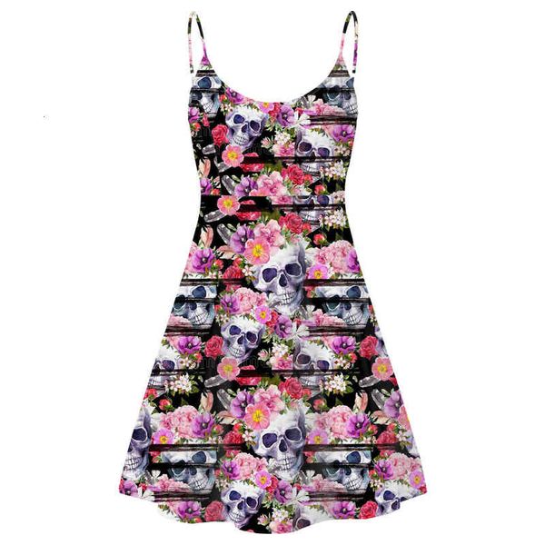 casual dresses polynian french skirt fashion broken flower skull suspender dresses, Black;gray
casual dresses polynian french skirt fashion broken flower skull suspender dresses, Black;gray