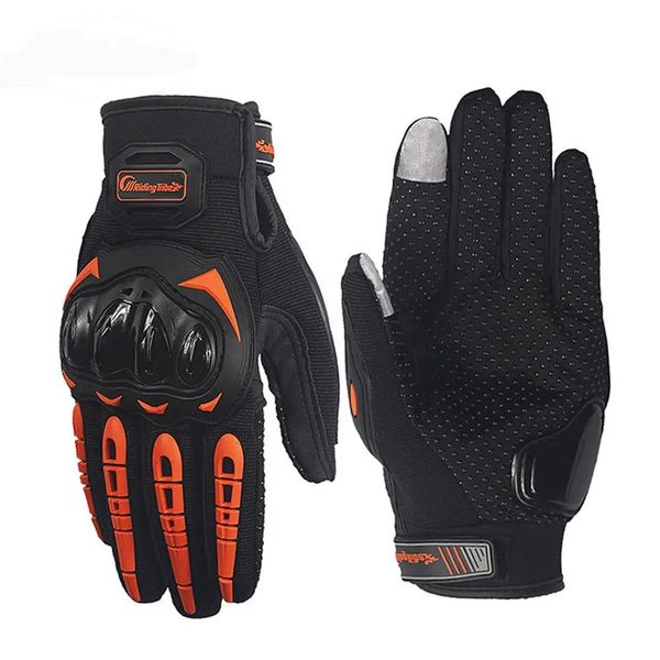 riding tribe motorcycle motocross gloves touch screen anticollision anti-slip full finger - m black, Blue;gray
