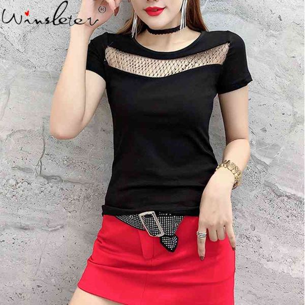 women's t-shirt summer european clothes cotton fashion patchwork hollow out shiny diamonds women short sleeve tees t1522, White
women's t-shirt summer european clothes cotton fashion patchwork hollow out shiny diamonds women short sleeve tees t1522, White