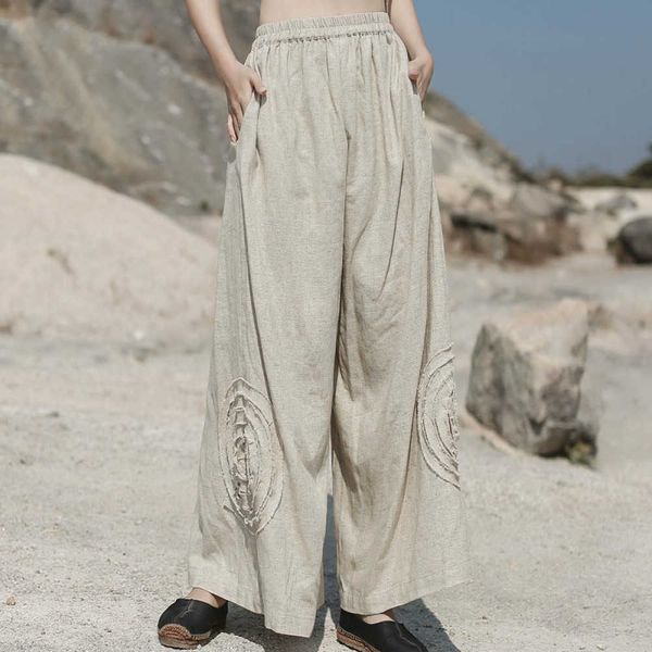 women's pants & capris loose female casual pants will see cotton and linen broad chinese style literary leg printed mid-waist long 54wv, Black;white
women's pants & capris loose female casual pants will see cotton and linen broad chinese style literary leg printed mid-waist long 54wv, Black;white
