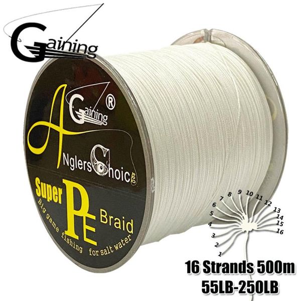power 16 strands braided fishing line 500m super strong japan multifilament pe braid wire 55lb-250lb 8 colors for choose
power 16 strands braided fishing line 500m super strong japan multifilament pe braid wire 55lb-250lb 8 colors for choose