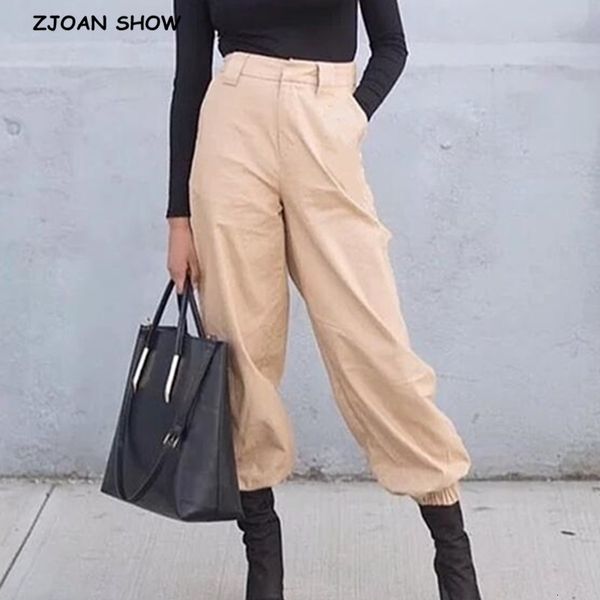 women's pants & capris boyfriend style high waist elastic cuff safari woman street loose trousers long casual cargo 81po, Black;white
women's pants & capris boyfriend style high waist elastic cuff safari woman street loose trousers long casual cargo 81po, Black;white