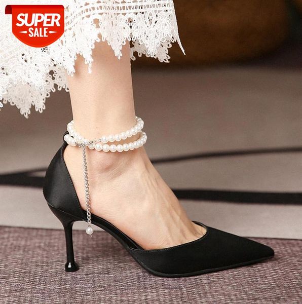 31-43 women's high heel sandals with stiletto heels, shallow mouth straps, pearl butterfly pointed heels #v54i, Black
31-43 women's high heel sandals with stiletto heels, shallow mouth straps, pearl butterfly pointed heels #v54i, Black