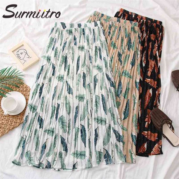 long skirt women spring summer ladies korean black white print high waist sun school pleated maxi female 210421
long skirt women spring summer ladies korean black white print high waist sun school pleated maxi female 210421