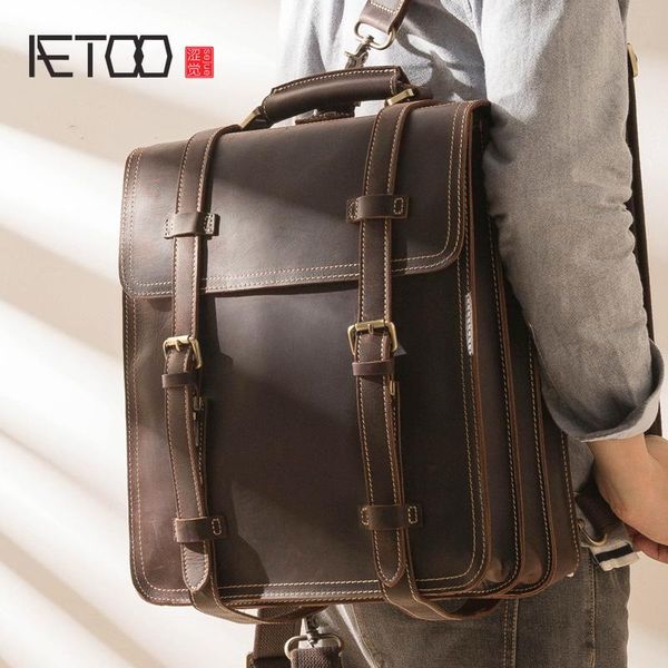backpack aetoo leather retro large-capacity shoulder travel bag, multi-functional mad horse backpack, trip computer bag
backpack aetoo leather retro large-capacity shoulder travel bag, multi-functional mad horse backpack, trip computer bag