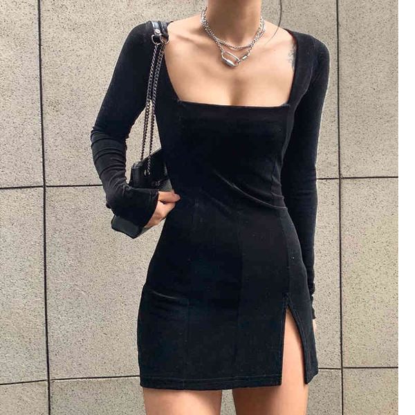 velvet women dress bodycon modis soild autumn winter elegent split femme dresses party long sleeve gothic clothes 210426, Black;gray
velvet women dress bodycon modis soild autumn winter elegent split femme dresses party long sleeve gothic clothes 210426, Black;gray
