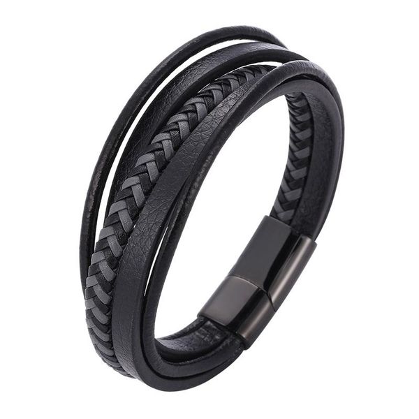 charm bracelets fashion leather men jewelry stainless steel magnetic clasp multilayer braided rope wristband for male pd1075, Golden;silver
charm bracelets fashion leather men jewelry stainless steel magnetic clasp multilayer braided rope wristband for male pd1075, Golden;silver