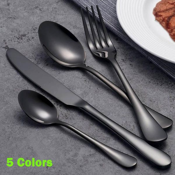 dinnerware sets black tableware stainless steel spoon 24/16 pcs complete set cutlery sliverware fork knife kits
dinnerware sets black tableware stainless steel spoon 24/16 pcs complete set cutlery sliverware fork knife kits