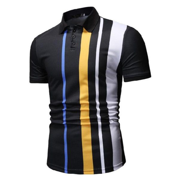 men's polos men classy print shirt casual stripe collared shirts for summer, White;black
men's polos men classy print shirt casual stripe collared shirts for summer, White;black