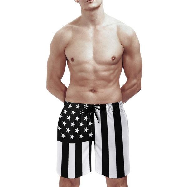 american black flag print men's cool beach shorts summer swim trunks quick dry mesh lining board with pockets, White;black
american black flag print men's cool beach shorts summer swim trunks quick dry mesh lining board with pockets, White;black