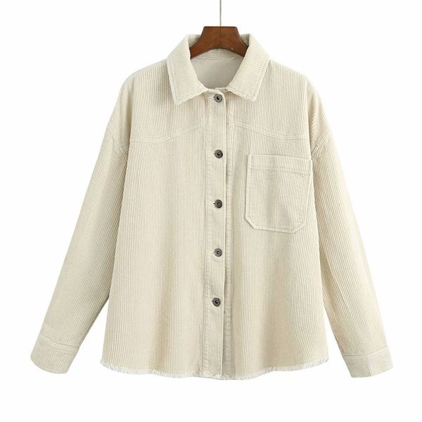 women corduroy solid shirts jackets coats autumn long sleeve covered button female street casual jacket outerwear clothing 210513, Black;brown
women corduroy solid shirts jackets coats autumn long sleeve covered button female street casual jacket outerwear clothing 210513, Black;brown