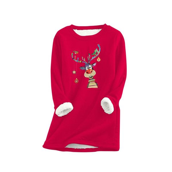 women's blouses & shirts women fashionable christmas blouse casual sweater thick fleece printing sweatshirt warm o-neck *8 pull femme, White
women's blouses & shirts women fashionable christmas blouse casual sweater thick fleece printing sweatshirt warm o-neck *8 pull femme, White