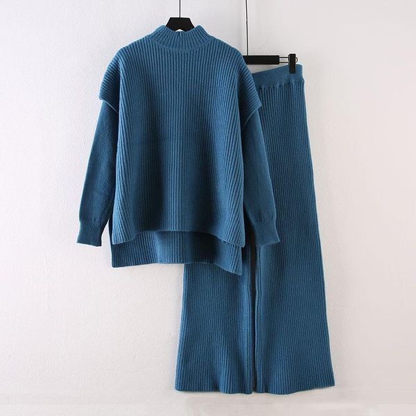 women's two piece pants superaen 2021 autumn winter solid slim turtleneck vest sweater three set thickened loose knit wide leg, White
women's two piece pants superaen 2021 autumn winter solid slim turtleneck vest sweater three set thickened loose knit wide leg, White