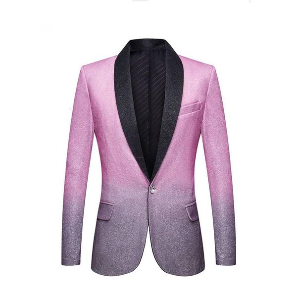 men's suits & blazers mens wedding groom stylish shalw lapel gradient color shiny pink gray slim fit blazer stage singer prom dress sui, White;black
men's suits & blazers mens wedding groom stylish shalw lapel gradient color shiny pink gray slim fit blazer stage singer prom dress sui, White;black