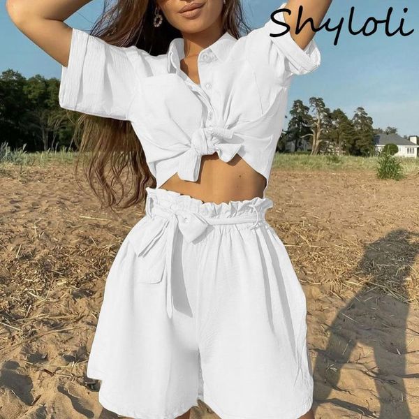 women's tracksuits shyloli european and american 2 piece suit 2021 womens solid color single breasted short sleeved shirt with straps f, Gray
women's tracksuits shyloli european and american 2 piece suit 2021 womens solid color single breasted short sleeved shirt with straps f, Gray