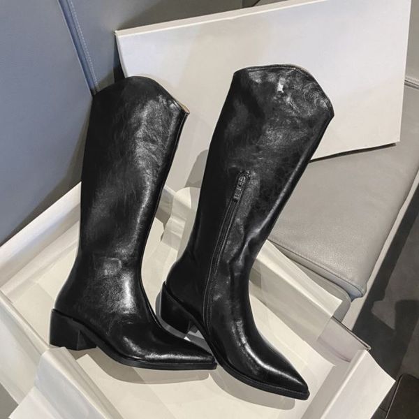 women knee high boots genuine leather square heel winter shoes woman fashion long boots women footwear size 34-39, Black
women knee high boots genuine leather square heel winter shoes woman fashion long boots women footwear size 34-39, Black