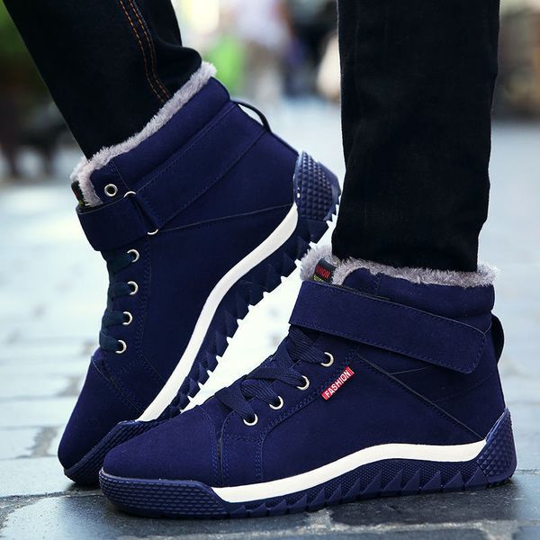 winter plush warm cotton shoes men's martin waterproof thickened high snow boots non slip large, Black
winter plush warm cotton shoes men's martin waterproof thickened high snow boots non slip large, Black