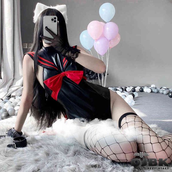 open crotch school girl cosplay play costumes swimsuit japanese college style sweet student leather sailor collar backless, Black;white
open crotch school girl cosplay play costumes swimsuit japanese college style sweet student leather sailor collar backless, Black;white