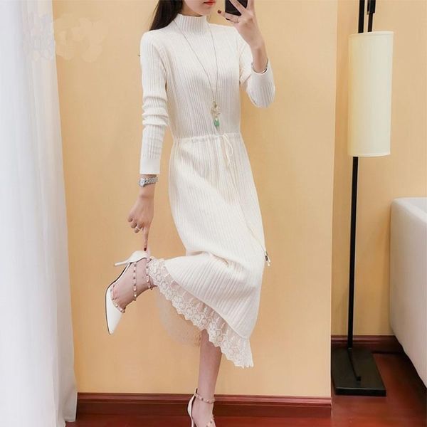 casual dresses 2021 women white lacework dress elegant turtleneck long sleeve knitted sweater vestidos zo863, Black;gray
casual dresses 2021 women white lacework dress elegant turtleneck long sleeve knitted sweater vestidos zo863, Black;gray