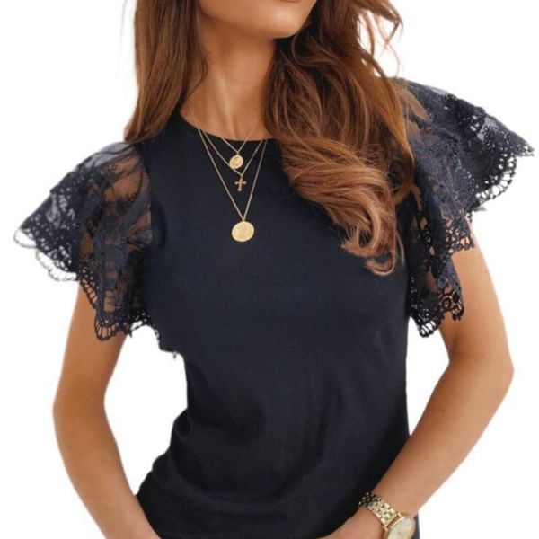 women's t-shirt 2021 summer women fashion short sleeve round neck lace floral patchwork slim t shirt casual stylish chic camiseta, White
women's t-shirt 2021 summer women fashion short sleeve round neck lace floral patchwork slim t shirt casual stylish chic camiseta, White
