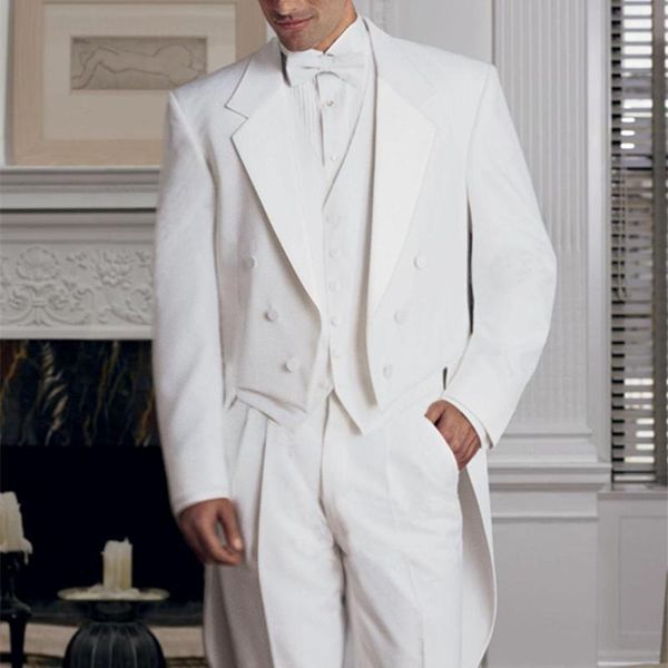 arrival classic white tailcoat notched lapel wedding suits for men mens trim fit 3 pieces formal grooms suit men's & blazers, White;black
arrival classic white tailcoat notched lapel wedding suits for men mens trim fit 3 pieces formal grooms suit men's & blazers, White;black
